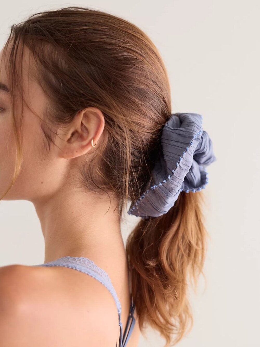 Calypso Beaded Trim Scrunchie